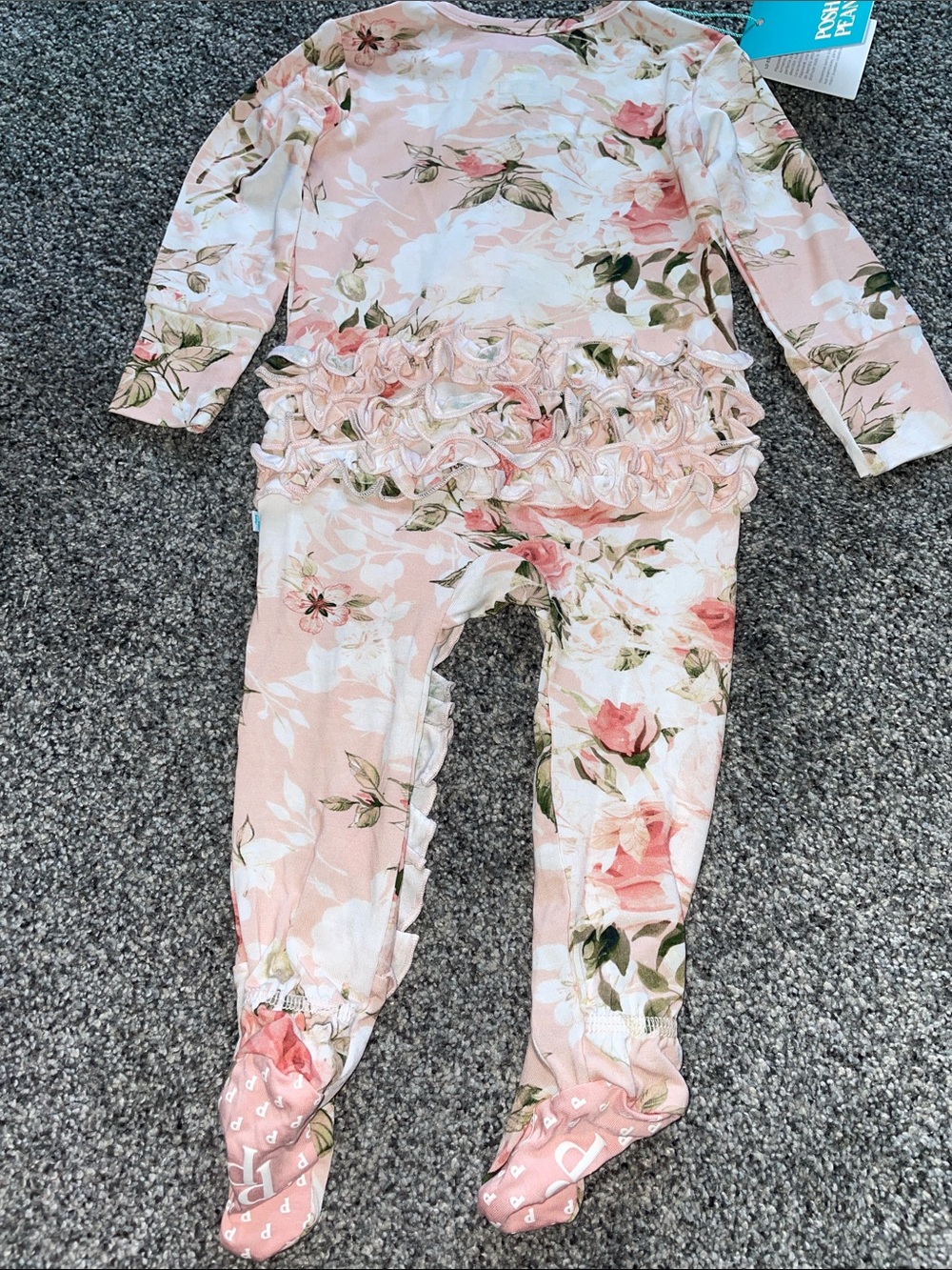 Posh Peanut Ruffle Zip Footie Sleeper Onsie - Picture 3 of 3